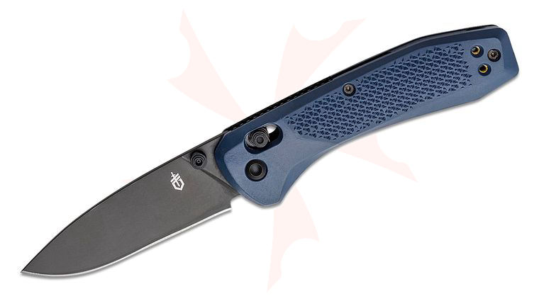 Gerber Reserve Sedulo Pivot Lock Folding Knife 3.4 inch S30V Black Oxide Drop Point Blade, Blue FRN Handles