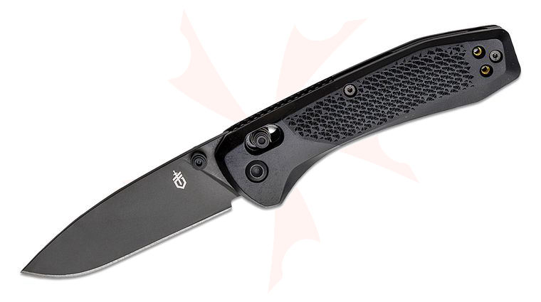 Gerber Reserve Sedulo Pivot Lock Folding Knife 3.4 inch S30V Black Oxide Drop Point Blade, Black FRN Handles