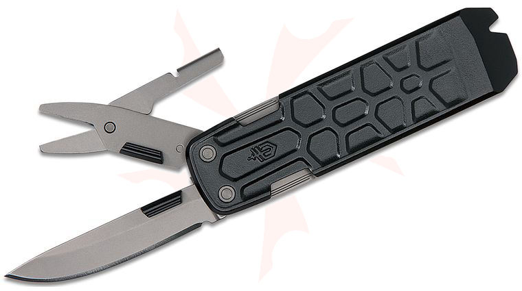Gerber Lockdown Slim Pry Multi-Function Folding Knife 2.5 inch Plain Blade, Black Aluminum Handle