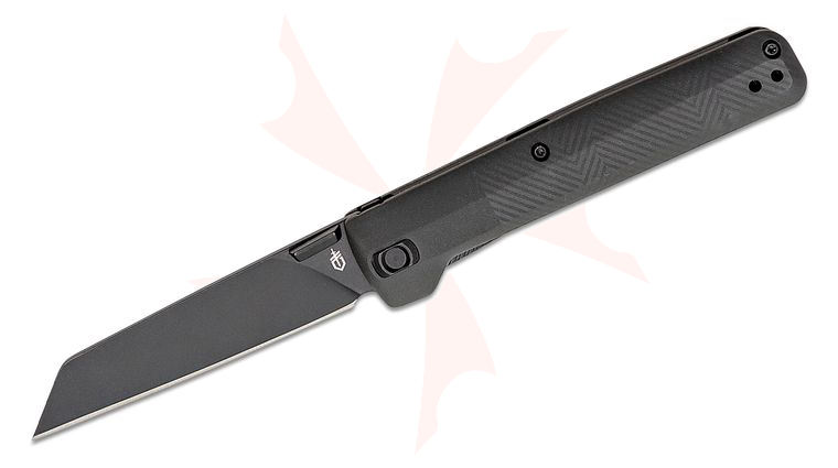 Gerber Pledge Folding Knife 3.7 inch 7Cr17MoV Black Wharncliffe Blade, Omni Gray GRN Handles