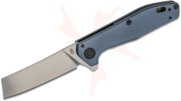Gerber Fastball Flipper Knife 3 inch CPM-20CV Polished Cleaver Blade, Urban Blue Aluminum Handles - USA Made
