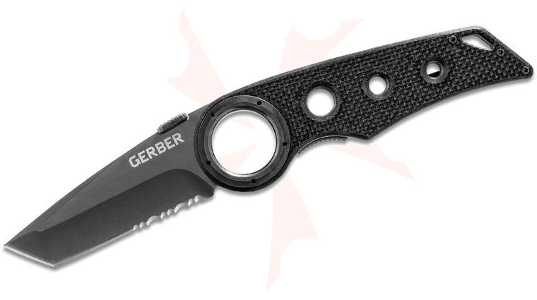 Gerber Remix Liner Lock Tactical 3.0 inch Folder, Black Tanto Combo Blade