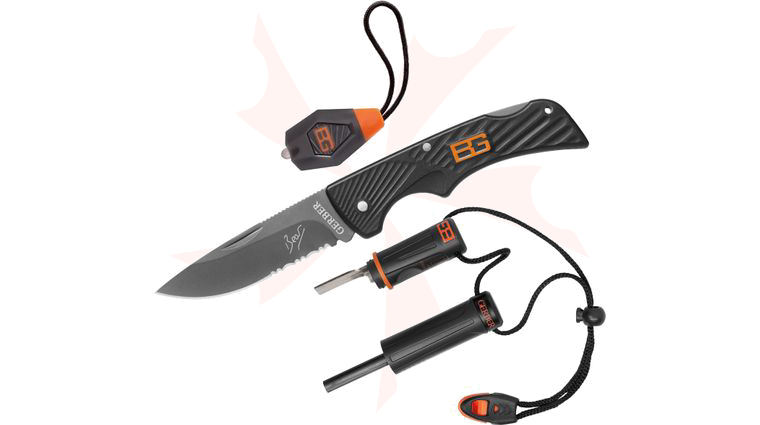 Gerber 31-002370 Bear Grylls Fire Starter, Compact Scout and Micro Torch (LED Light) Combo