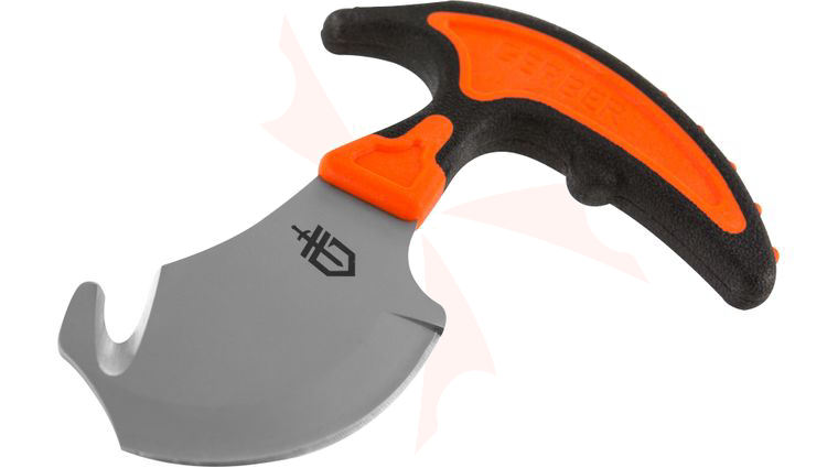 Gerber Vital Skinner and Guthook 2.6 inch 7Cr13 Satin Blade, Orange Rubberized Handle