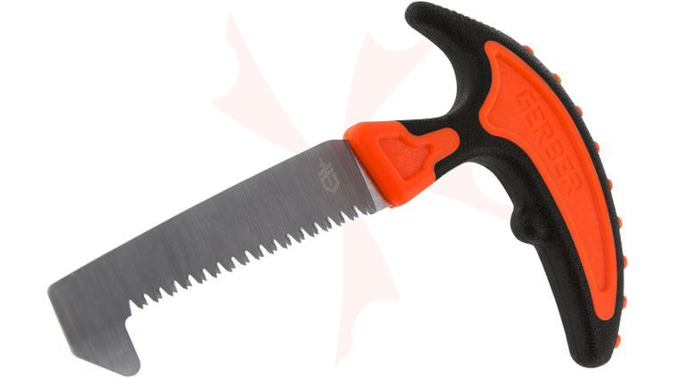 Gerber Vital Pack Saw 3.6 inch SK5 Carbon Blade, Orange Rubberized Handle