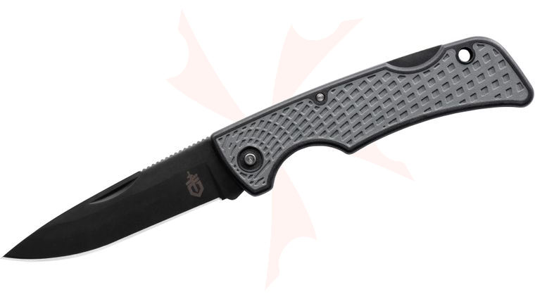 Gerber US1 Folding Knife 2.6 inch Black Blade, GFN Handles with Rubber Overmold