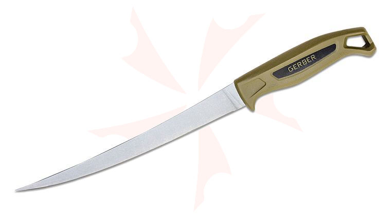 Gerber Fishing Series Ceviche Salt Rx 9 inch Flexible Fillet Knife, Green Polypropylene Handle, Vented Plastic Sheath