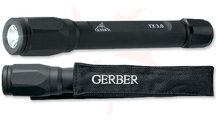 Gerber TX 3.0 Tactical 3 Watt LED Flashlight Batteries and Sheath