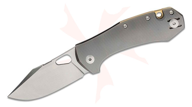 GiantMouse ACE Atelier Folding Knife 2.875 inch Elmax Satin Blade, Machined Titanium Handles