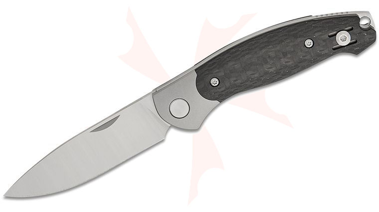 GiantMouse ACE Farley V2 Slipjoint Folding Knife 2.75 inch Elmax Satin Drop Point Blade, Bolstered Titanium Handles with Carbon Fiber Scales, Reversible Wire Clip