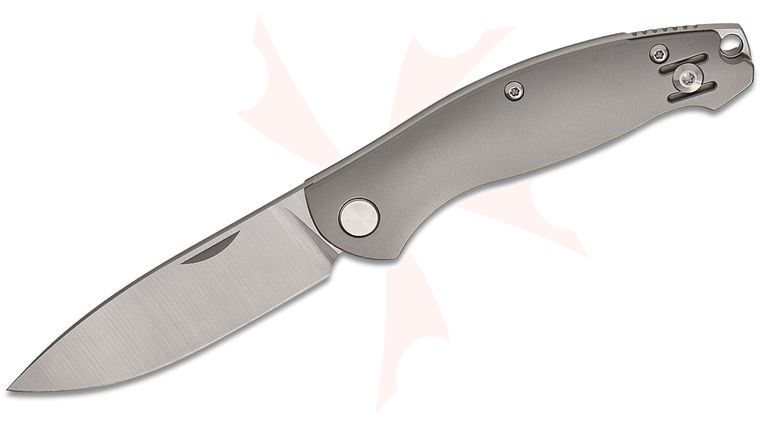 GiantMouse ACE Farley Slipjoint Folding Knife 2.75 inch Elmax Satin Drop Point Blade, Contoured Titanium Handles, Reversible Wire Clip