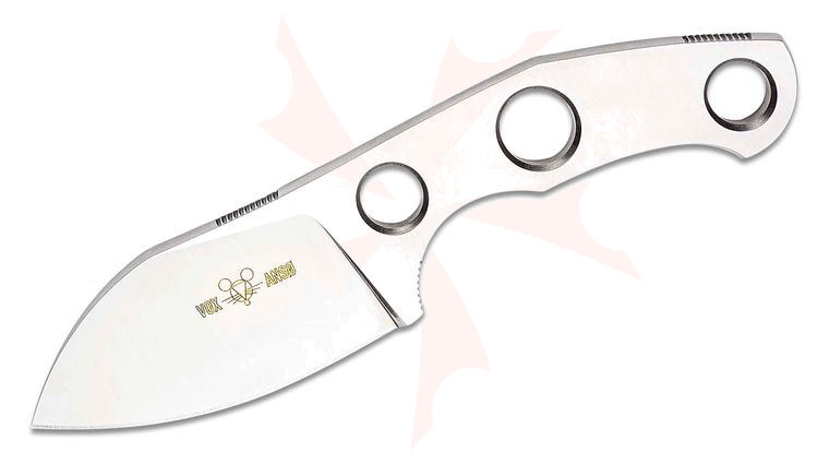 GiantMouse GMF1-FS Fixed Blade Knife 2.6 inch M390 Satin Sheepsfoot Blade and Skeletonized Handle, Leather Sheath
