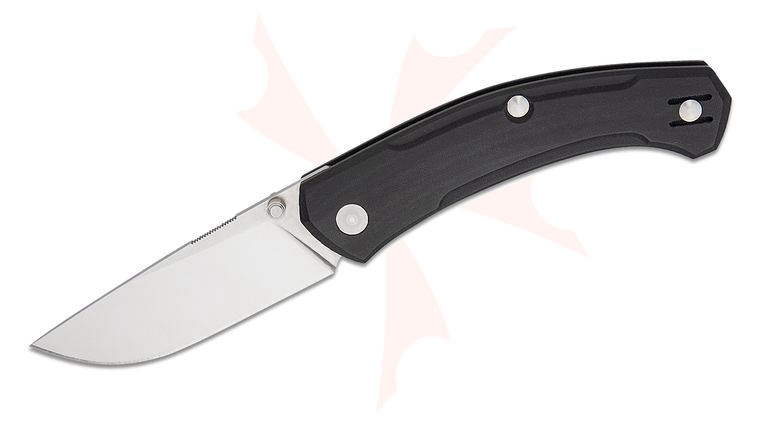 GiantMouse ACE Iona V2 Folding Knife 2.875 inch CPM-MagnaCut Satin Blade, Milled Black Linen Micarta Handles