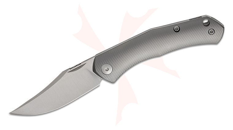 GiantMouse ACE Jutland Slipjoint Folding Knife 2.65 inch S90V Satin Clip Point Blade, Milled Titanium Handles