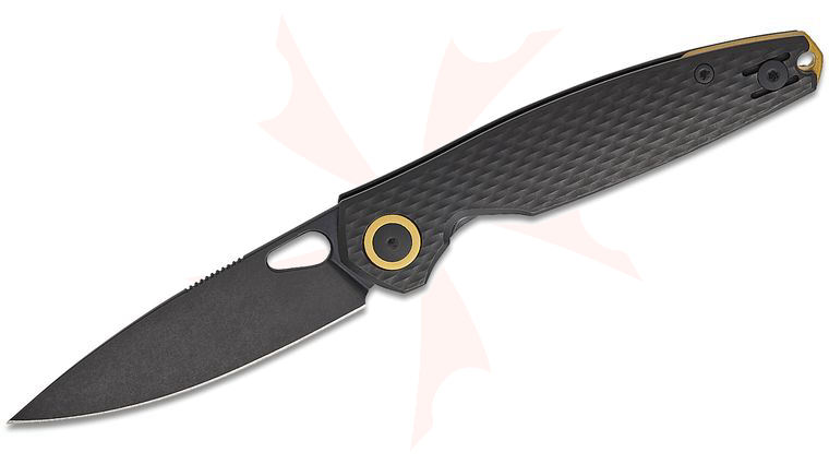 GiantMouse ACE REO Folding Knife 3.325 inch CPM-MagnaCut Black PVD Drop Point Blade and Machined Titanium Handles, Reversible Wire Clip, Brass Spacer and Collars