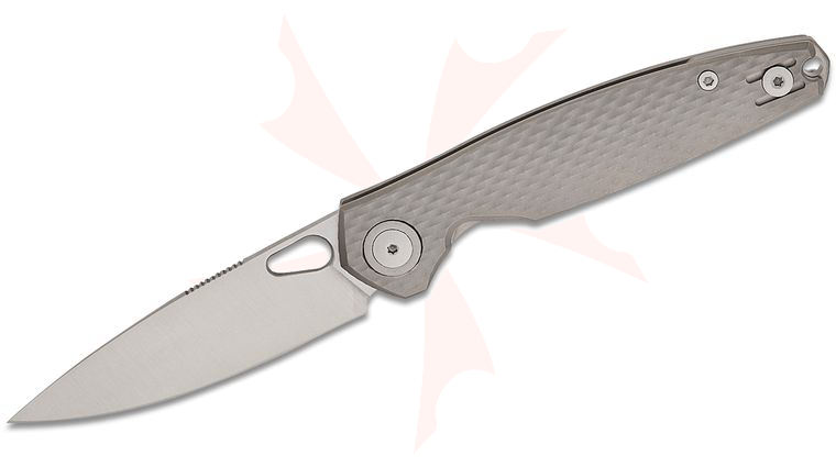 GiantMouse ACE REO Folding Knife 3.325 inch CPM-MagnaCut Satin Drop Point Blade, Machined Titanium Handles, Reversible Wire Clip
