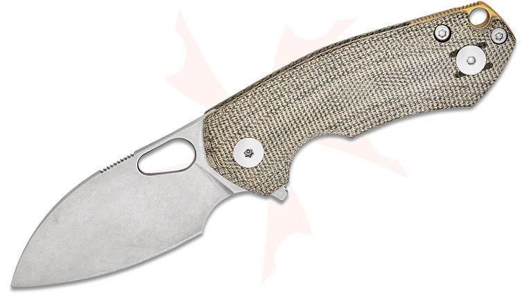 GiantMouse ACE Riv Liner Lock Flipper Knife 2.44 inch CPM-MagnaCut Stonewashed Sheepsfoot Blade, Green Canvas Micarta Handles