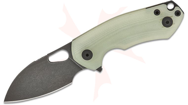 GiantMouse ACE Riv Liner Lock Flipper Knife 2.44 inch CPM-MagnaCut Black Stonewashed Sheepsfoot Blade, Jade (Natural) G10 Handles