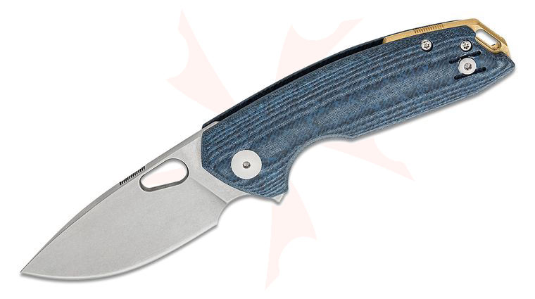 GiantMouse ACE Tribeca Flipper Knife 2.875 inch CPM-MagnaCut Stonewashed Drop Point Blade, Denim Blue Micarta Handles