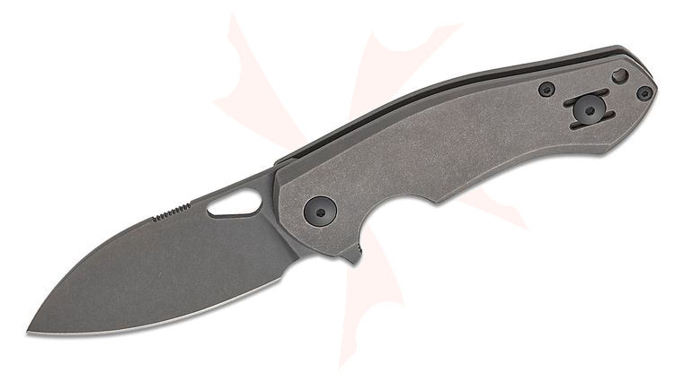 GiantMouse ACE Biblio Frame Lock Flipper Knife 2.76 inch M390 Black PVD Sheepsfoot Blade, Black PVD Titanium Handles, Reversible Wire Clip
