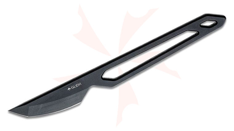 Glidr Sweeny Fixed Blade Neck Knife 1.65 inch S35VN Black PVD Tanto Blade and Skeletonized Handle, Kydex Sheath