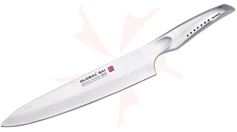 Global SAI-06 Sai Chef's Knife 9.75 inch Hammered Blade