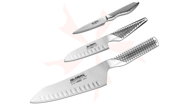 Global G-833890 Classic 3 Piece Kitchen Knife Set