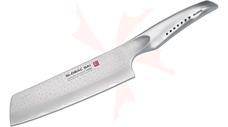 Global SAI-04 Sai Vegetable Knife 7.5 inch Hammered Blade