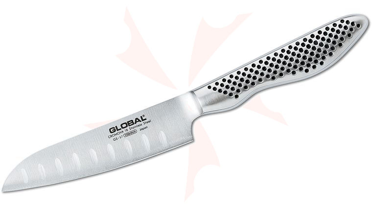 Global GS-57 Kitchen 4 inch Santoku Knife, Hollow Ground