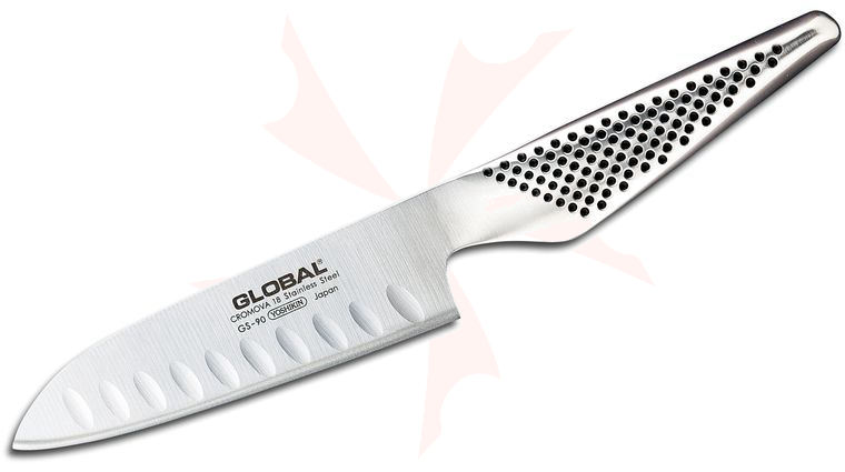 Global GS-90 Kitchen 5.5 inch Santoku Knife, Hollow Ground