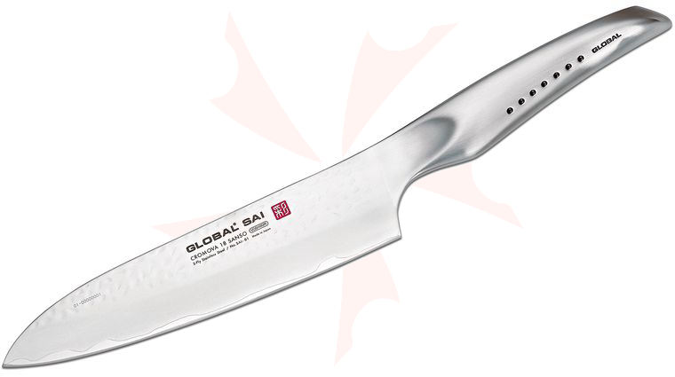 Global SAI-01 Sai Chef's Knife 7.5 inch Hammered Blade