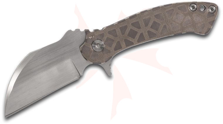 Grindhouse Knives Custom TMAx #7 Flipper Knife 3 inch CTS-XHP Hand Rubbed Satin Wharncliffe Blade, Titanium Handles