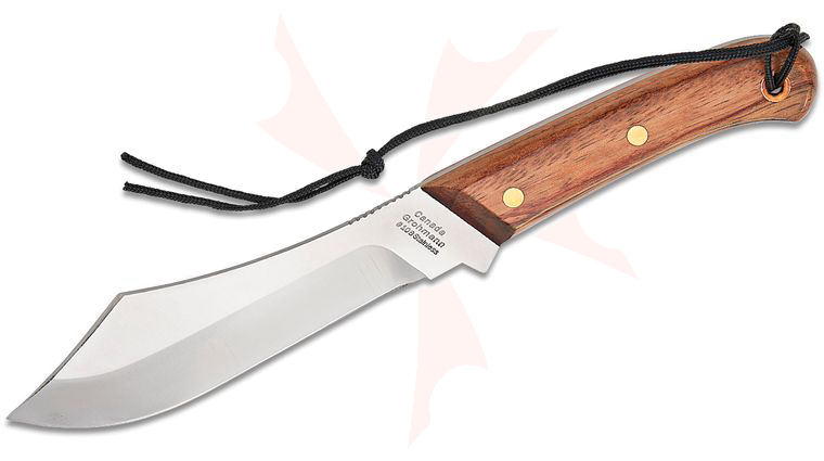 Grohmann #108 Deer and Moose Fixed Blade Knife 5.75 inch Satin Stainless Steel Blade, Rosewood Handle, Leather Belt Sheath