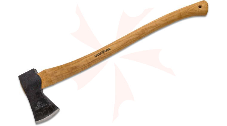 Hults Bruk Premium Kisa 26 inch Felling Axe, Hickory Wood Handle, Leather Sheath