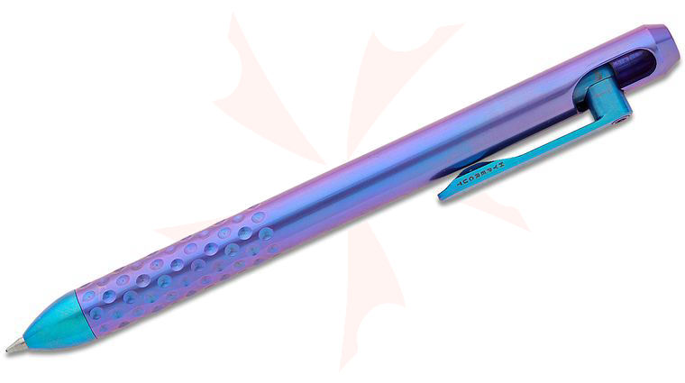 Hypercut Manufacturing Custom Nakht Pen, Blurple Anodized Titanium, 5.5 inch Overall