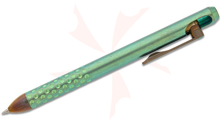 Hypercut Manufacturing Custom Nakht Pen, Green and Bronze Anodized Titanium, 5.5 inch Overall