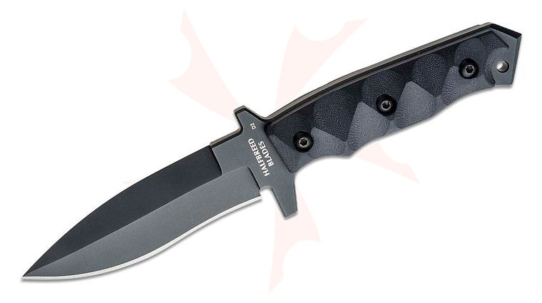 Halfbreed Blades Medium Clearance Fixed Blade Knife 4.52 inch D2 Black Teflon Spear Point Blade, G10 Handles, Molded Kydex Sheath