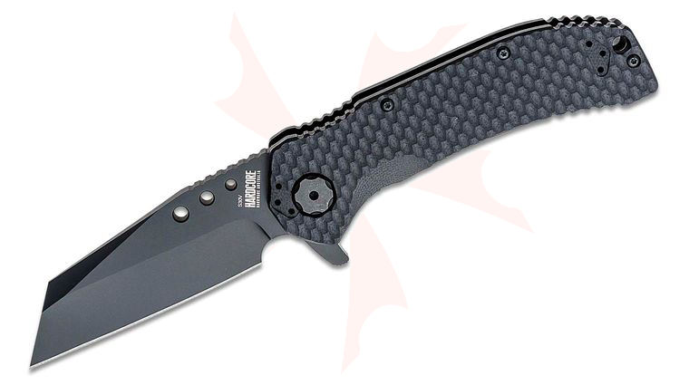 Halfbreed Blades MILSPEC Folder Series MILF-04 Flipper Knife 3.54 inch S30V Black PVD Wharncliffe Blade, 3D Black G10 and Stainless Steel Handles