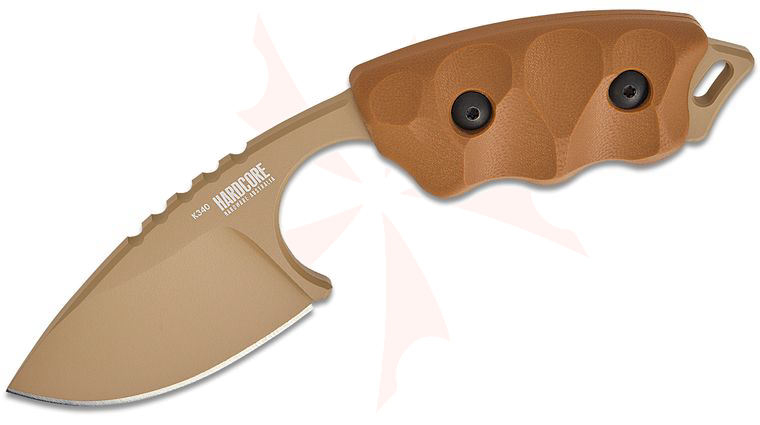 Hardcore Hardware LFK-03 Gen-2 Little Field Fixed Blade Knife 2.75 inch K340 Dark Earth Teflon Drop Point Blade, G10 Handles, Kydex Sheath