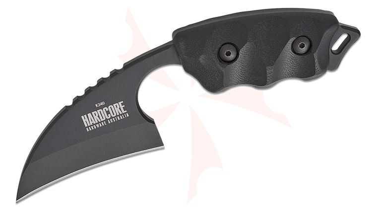 Hardcore Hardware LFK-01 Gen-2 Little Field Fixed Blade Knife 2.75 inch K340 Black Teflon Talon Point Blade, G10 Handles, Kydex Sheath