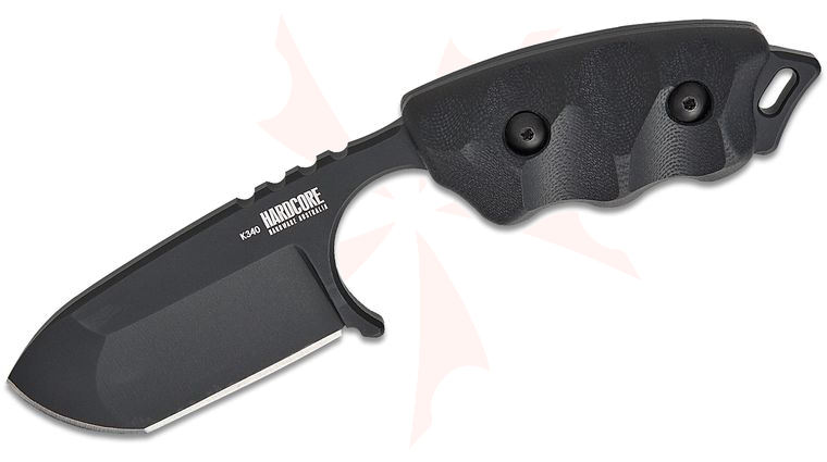 Hardcore Hardware LFK-07 Gen-2 Little Field Fixed Blade Knife 2.75 inch K340 Black Teflon Drop Point Tanto Blade, G10 Handles, Kydex Sheath