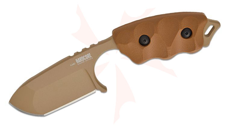 Hardcore Hardware LFK-07 Gen-2 Little Field Fixed Blade Knife 2.75 inch K340 Dark Earth Teflon Drop Point Tanto Blade, G10 Handles, Kydex Sheath