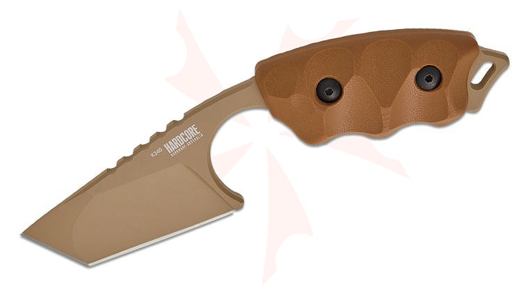Hardcore Hardware LFK-04 Gen-2 Little Field Fixed Blade Knife 2.75 inch K340 Dark Earth Teflon Tanto Blade, G10 Handles, Kydex Sheath