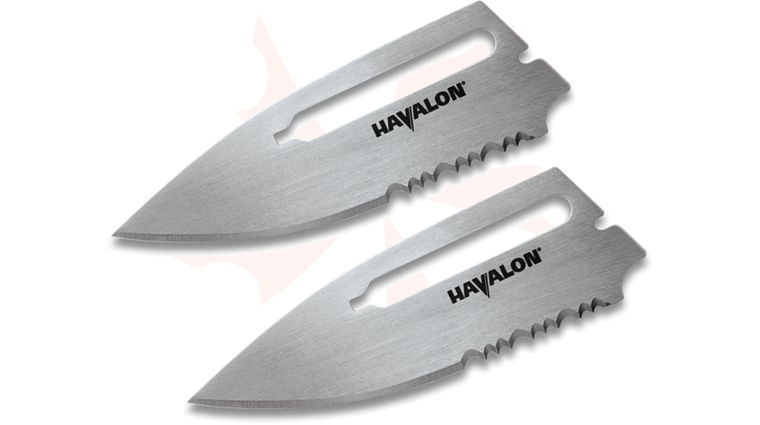 Havalon Replacement Drop Point Blades for REDI-Lock Folding Knives, Combo Edge, Two-Pack