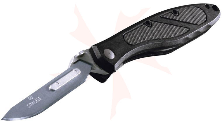 Havalon Piranta-Z, Pro Trophy Skinning Knife, #60XT Replaceable Blades, Black Zytel Handles