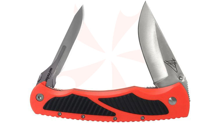 Havalon Titan Replaceable Double-Bladed Hunting Knife, Blaze Orange Handles, Nylon Sheath