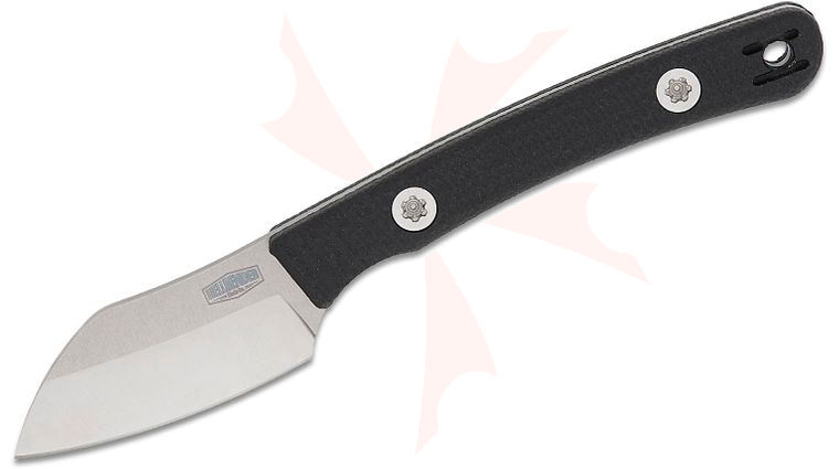 Hellbender Blade Co. Newt Fixed Blade Knife 2 inch MagnaCut Two-Tone Sheepsfoot Blade, Black G10 Handles, Kydex Sheath