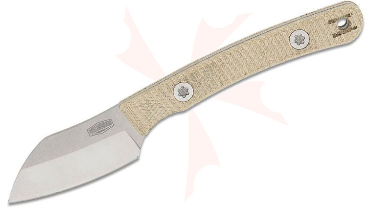 Hellbender Blade Co. Newt Fixed Blade Knife 2 inch MagnaCut Two-Tone Sheepsfoot Blade, OD Green Canvas Micarta Handles, Kydex Sheath