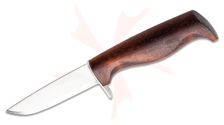 Helle Speider Fixed 3.5 inch Blade, Birch Wood Handle, Genuine Leather Sheath