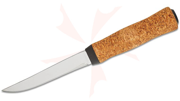Helle Hellefisk Fixed 4-7/8 inch Blade, Cork Handle, Genuine Leather Sheath